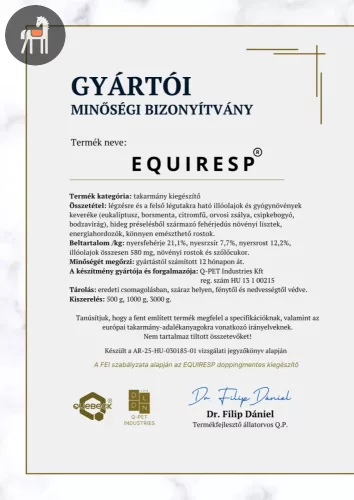 Quebeck Equiresp Légúttisztító 3 kg