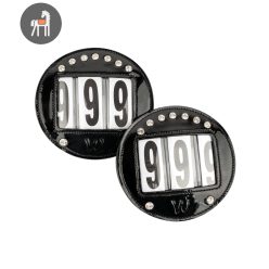 Waldhausen Kantár rajtszámtartó, kerek, fekete - 2 db