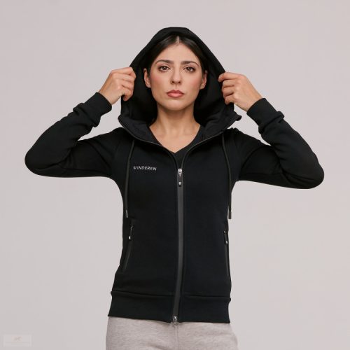 Winderen Basic Kapucnis Pulóver Jumping, raven