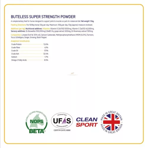 Equine America Buteless Super Strength Powder, extra erős izületvédő 1,5 kg