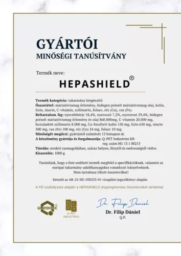 Quebeck Hepashield májvédő és méregtelenítő, 1 kg