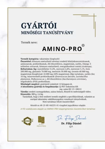 Quebeck Amino Pro összetétel