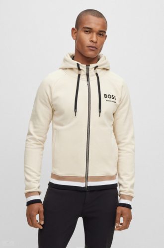 Boss Equestrian River Zipzáros Pulóver, beige
