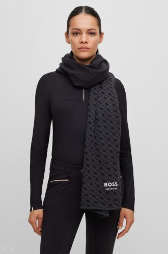 Boss Equestrian Monogram Sál, fekete