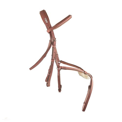 CWD Raised Figure 8 Hímzett  Kantár, Világosbarna