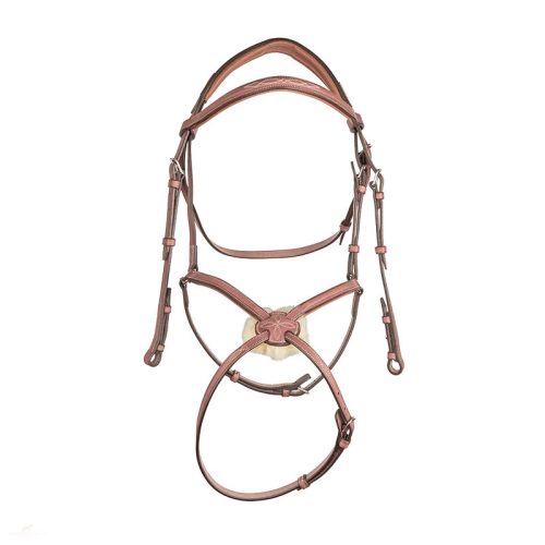 CWD Raised Figure 8 Hímzett  Kantár, Világosbarna