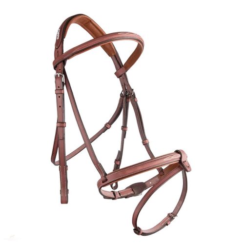 CWD Raised French Noseband Hímzett Kantár, Világosbarna