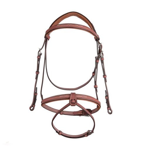 CWD Raised French Noseband Hímzett Kantár, Világosbarna
