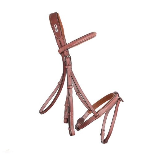 CWD Raised French Noseband Hímzett Kantár, Világosbarna