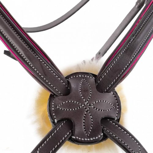 CWD Anatómiai Figure 8 Mademoiselle Hímzett Kantár, sötétbarna-fuchsia