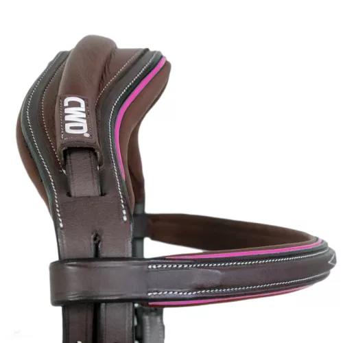 CWD Anatómiai Hímzett Mademoiselle Kantár, sötétbarna-fuchsia