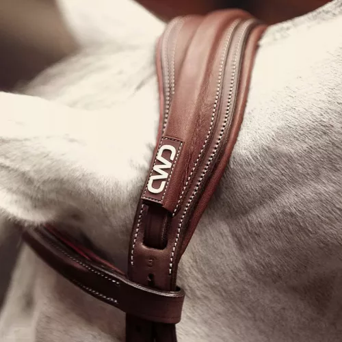 CWD Anatomic French Noseband Hímzett Kantár, fekete