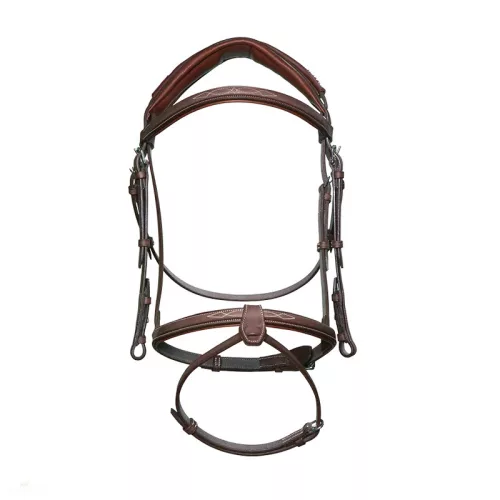 CWD Anatomic French Noseband Hímzett Kantár, sötétbarna