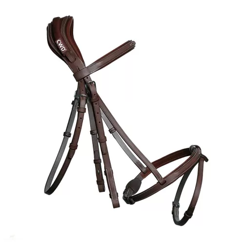 CWD Anatomic French Noseband Hímzett Kantár, sötétbarna
