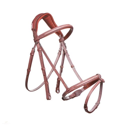 CWD Anatomic French Noseband Hímzett Kantár, világosbarna