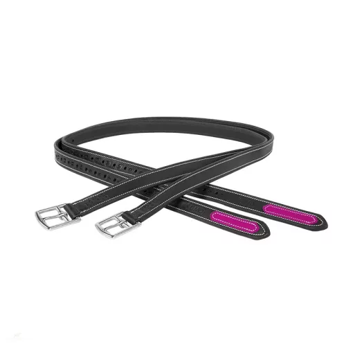 CWD Mademoiselle Nylon Lined Kengyelszíj, fekete-fuchsia