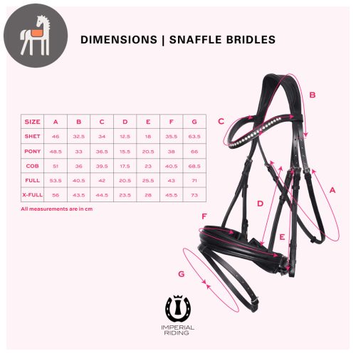 Imperial Riding Kantár Ívelt Angol Kantár, fekete